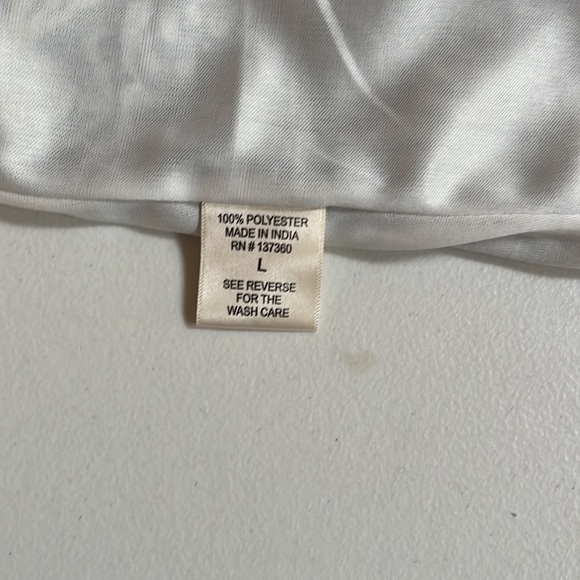 Truth  size large blue & white print lined wide slit leg pants front wrap look - Picture 13 of 16